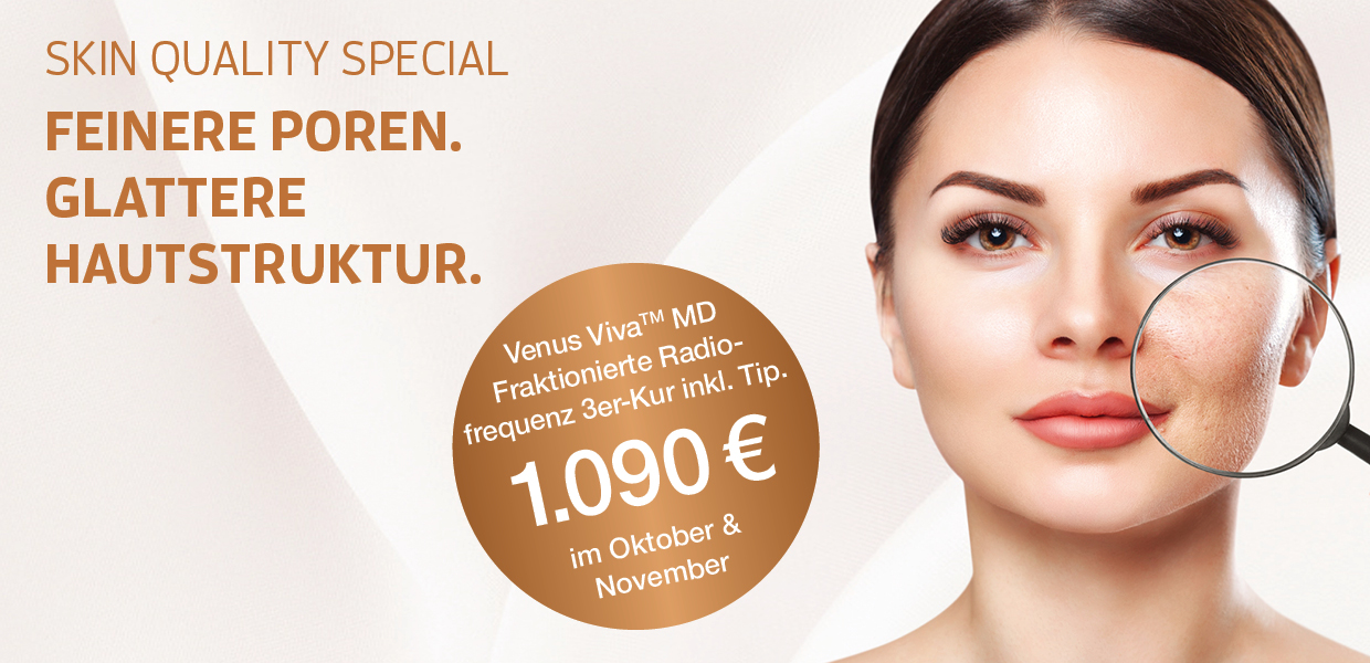 Venus_Viva_Botulinum_Filler_PRP_Beauty_Augen_Kosmetik_Haut_Lippen_Hyaluron_BELLARI_Rosenparkklinik_1240x600-Slider Gesicht einer Frau zum Venus Viva™ MD Special in Frankfurt